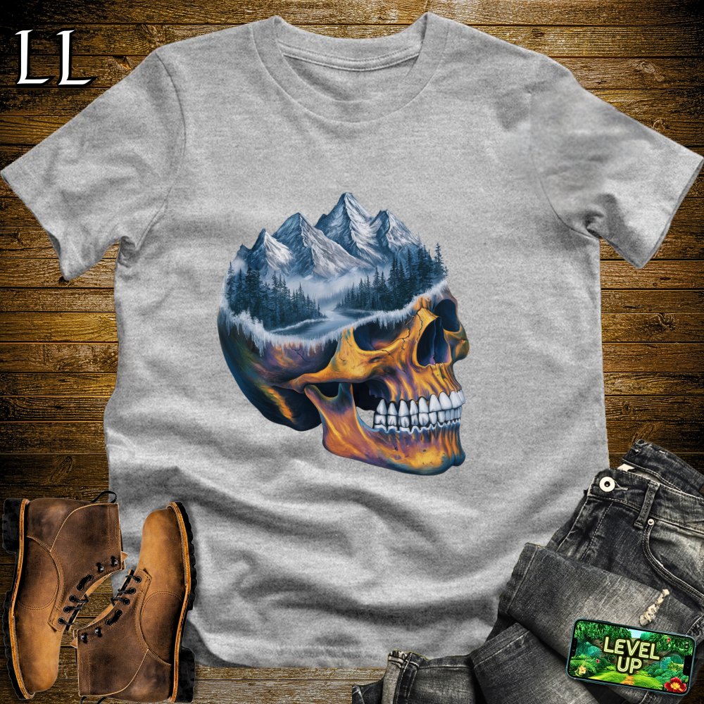 Icy Mountain Grim Reaper Skull Softstyle Tee - Sport Grey - LegacyLayers