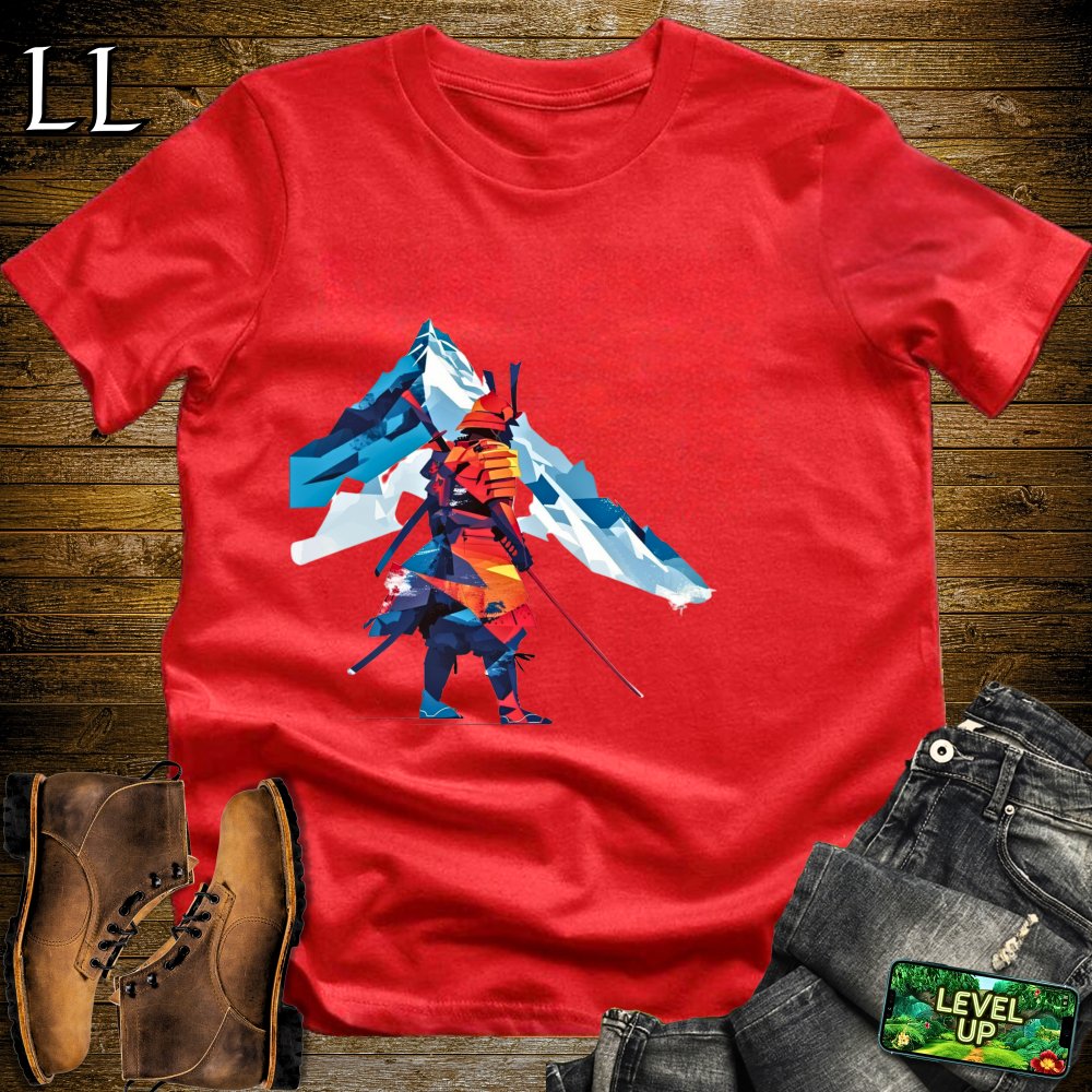 Icy Mountain Samurai Softstyle Tee - Red - LegacyLayers