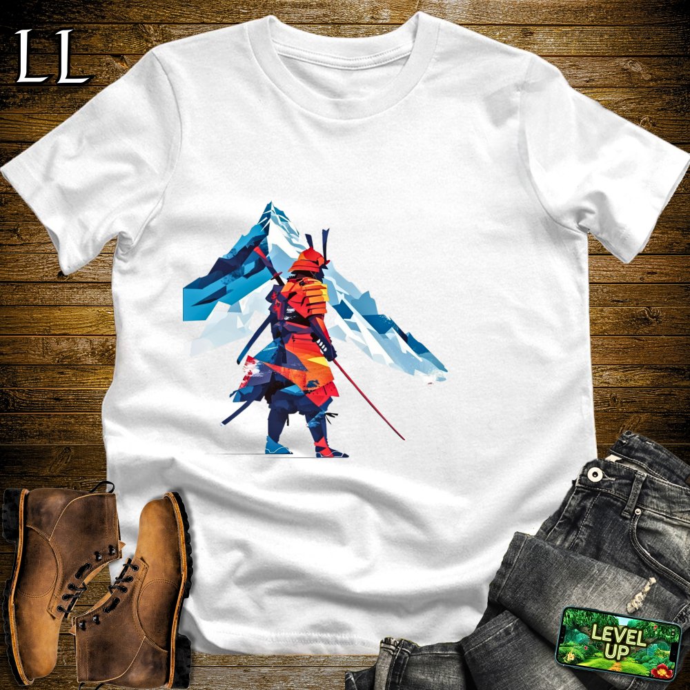 Icy Mountain Samurai Softstyle Tee - White - LegacyLayers