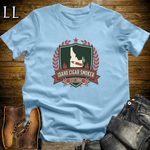 Idaho Cigar Smoker Shield T-Shirt Light Blue | Cigar Crest Gift Shirt
