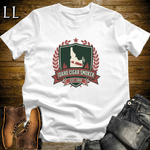 Idaho Cigar Smoker Shield T-Shirt White | Cigar Crest Gift Shirt
