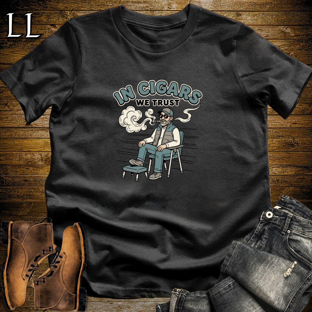 In Cigars We Trust 1 T-Shirt Black | Cigar Lover Gift Tee