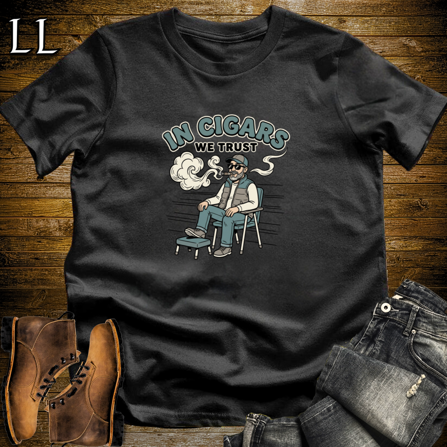In Cigars We Trust 1 T-Shirt Black | Cigar Lover Gift Tee