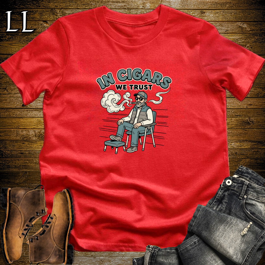 In Cigars We Trust 1 T-Shirt Red | Cigar Lover Gift Tee