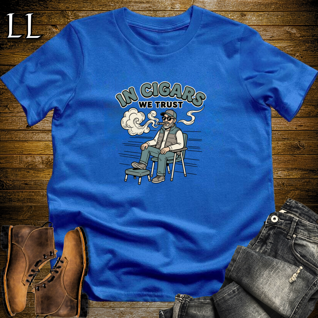 In Cigars We Trust 1 T-Shirt Royal Blue | Cigar Lover Gift Tee