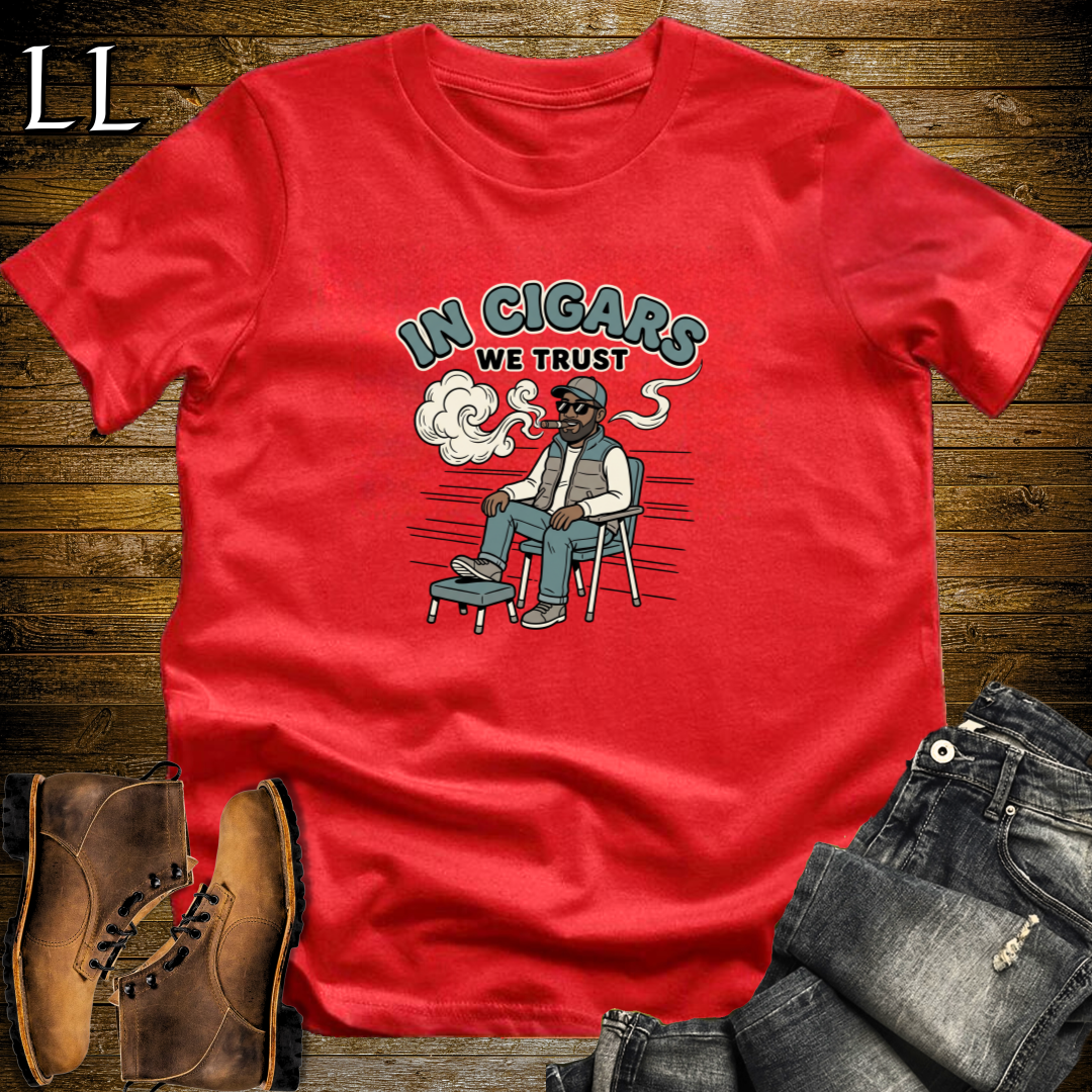 In Cigars We Trust 2 T-Shirt Red | Funny Cigar Lover Gift Tee