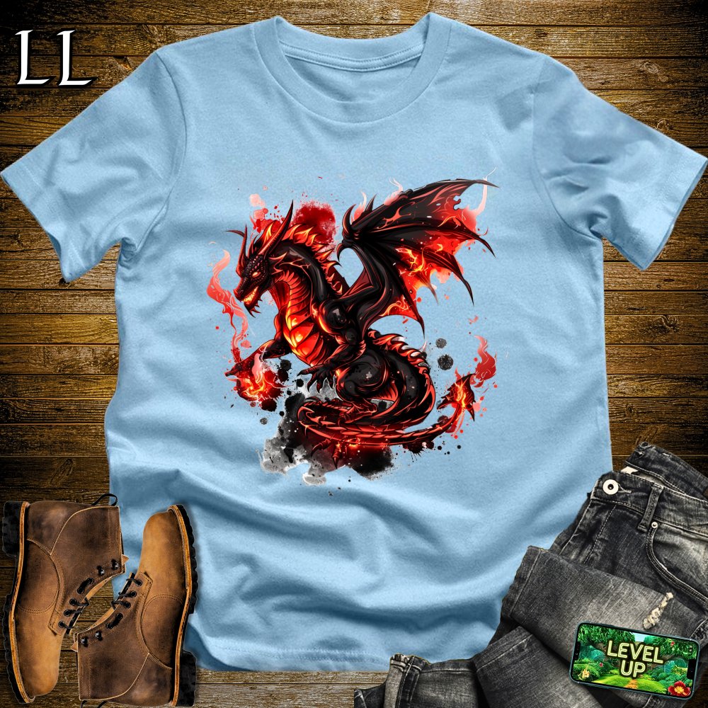 Inferno Dragon Softstyle Tee - Light Blue - LegacyLayers