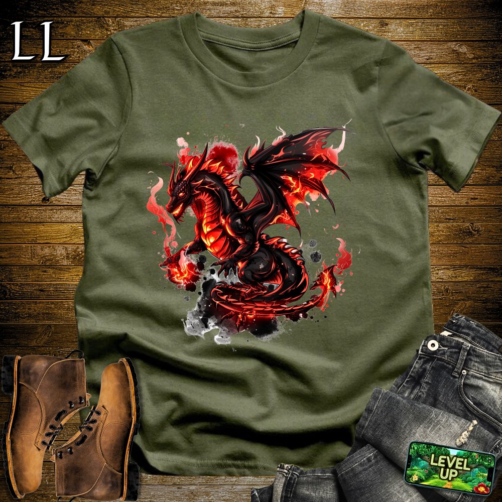 Inferno Dragon Softstyle Tee - Military Green - LegacyLayers