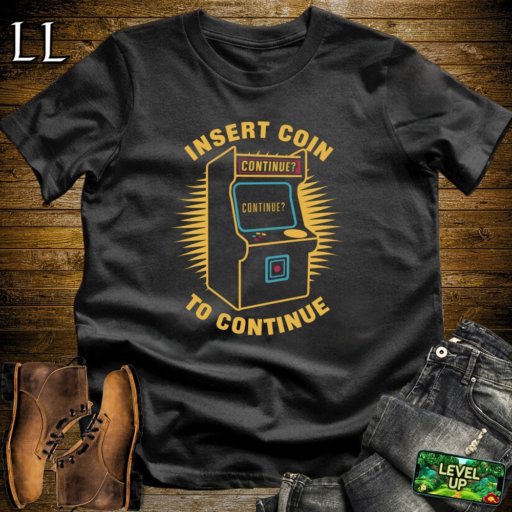 Insert Coin to Continue Softstyle Tee - Black - LegacyLayers