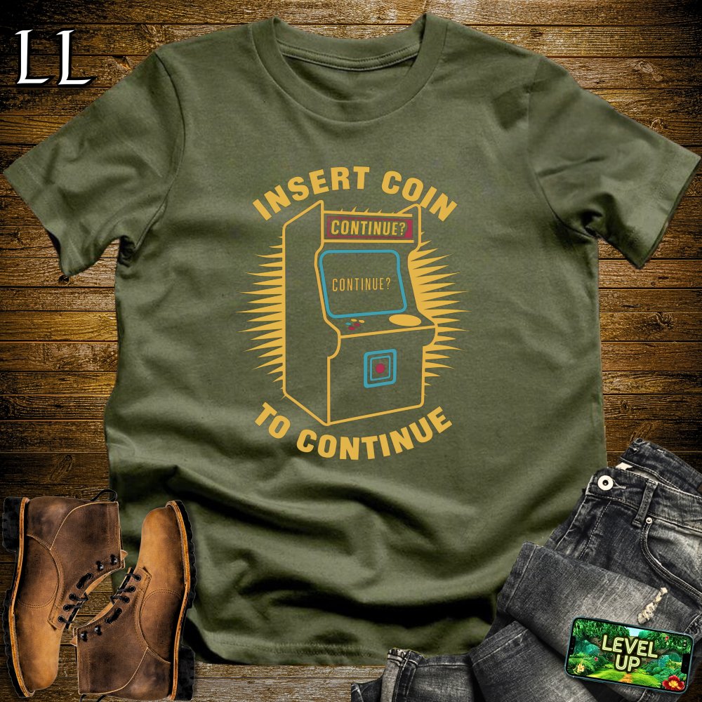 Insert Coin to Continue Softstyle Tee - Military Green - LegacyLayers