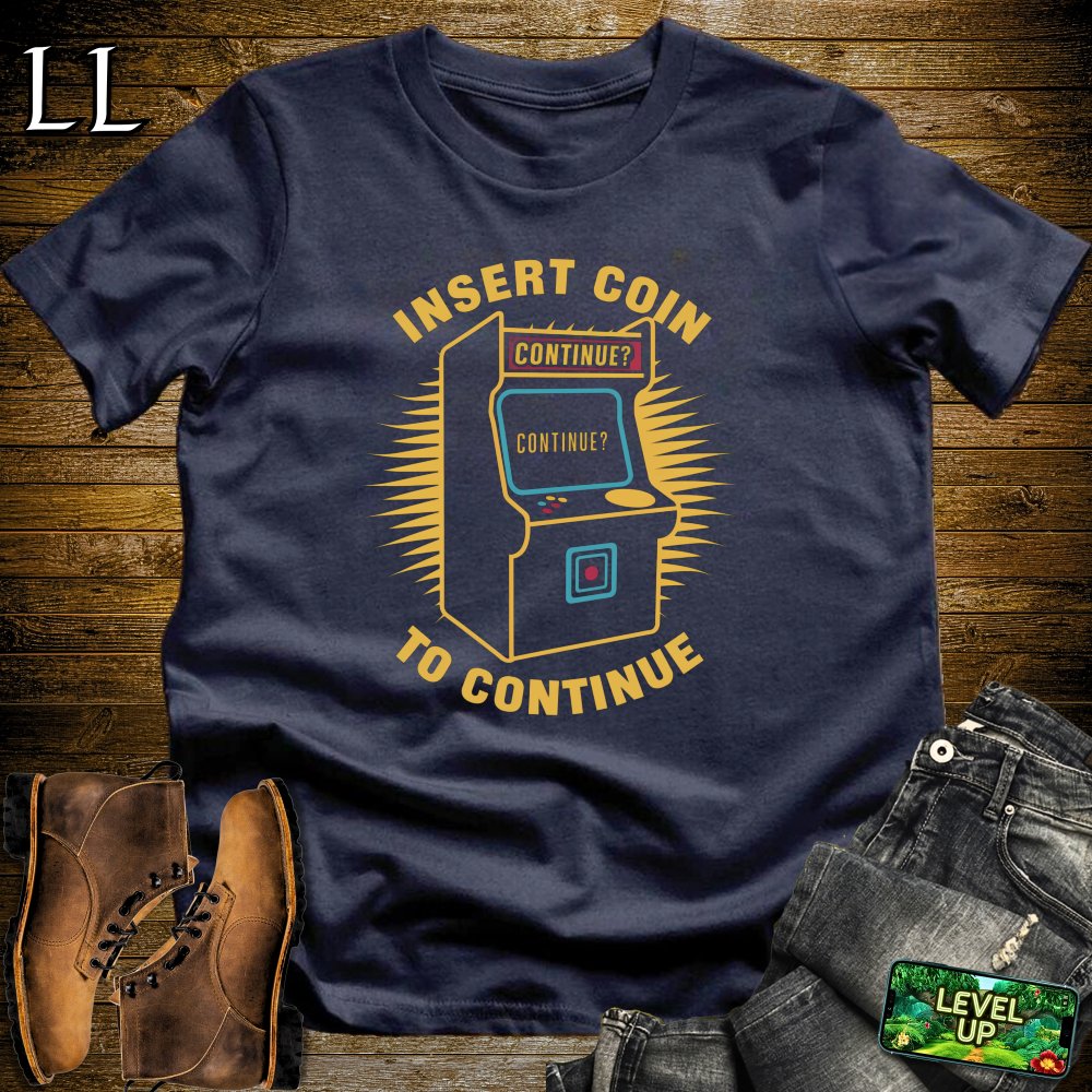 Insert Coin to Continue Softstyle Tee - Navy - LegacyLayers