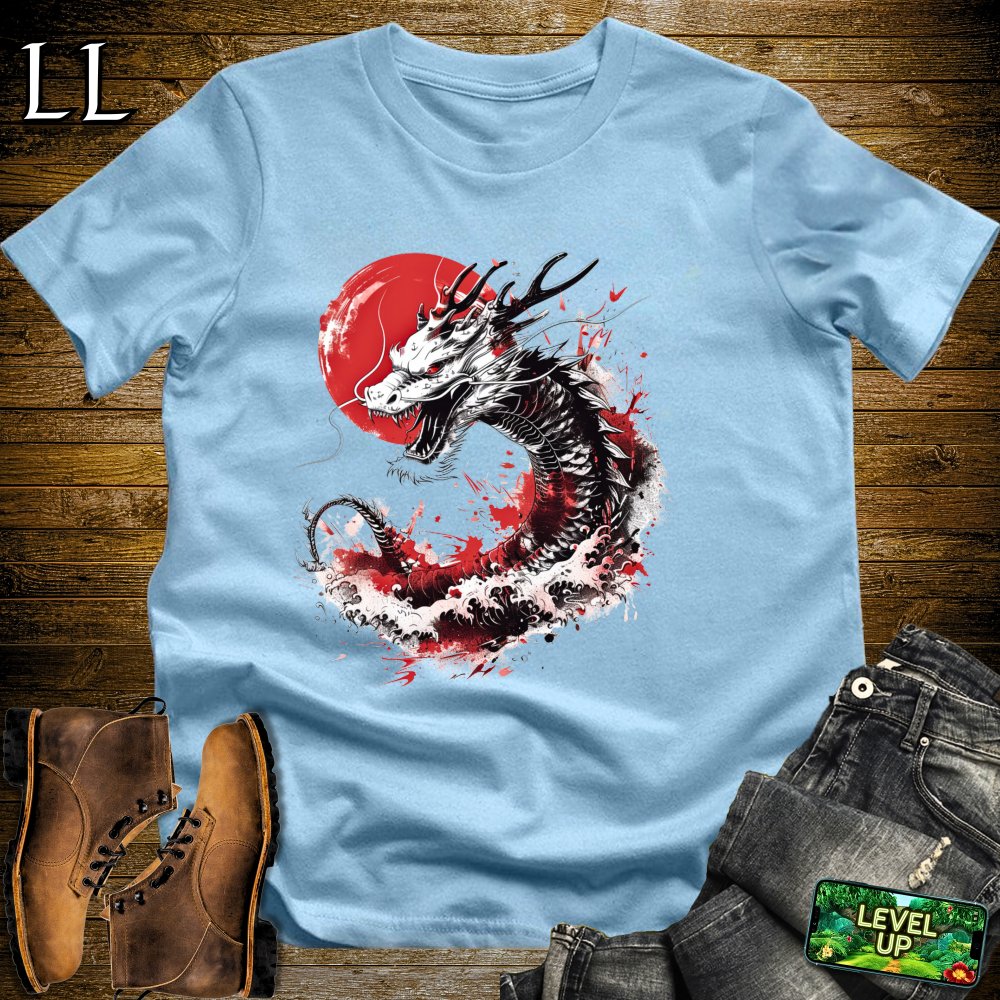 Japanese Dragon Softstyle Tee - Light Blue - LegacyLayers