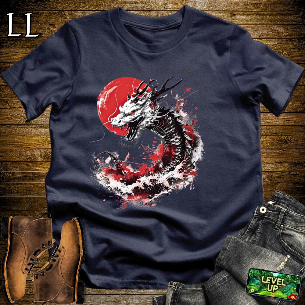 Japanese Dragon Softstyle Tee - Navy - LegacyLayers