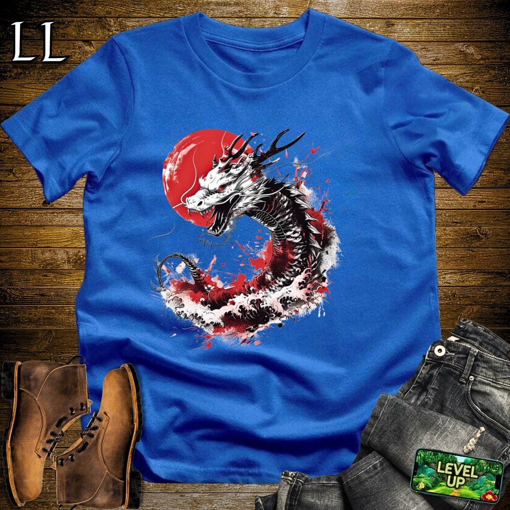 Japanese Dragon Softstyle Tee - Royal - LegacyLayers