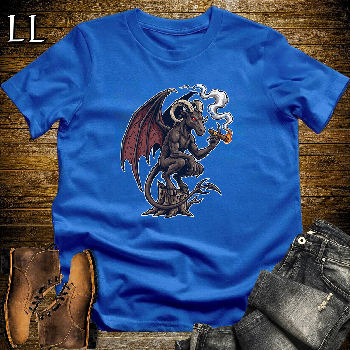 Jersey Devil Cigar T-Shirt Royal | Halloween Cigar Shirt