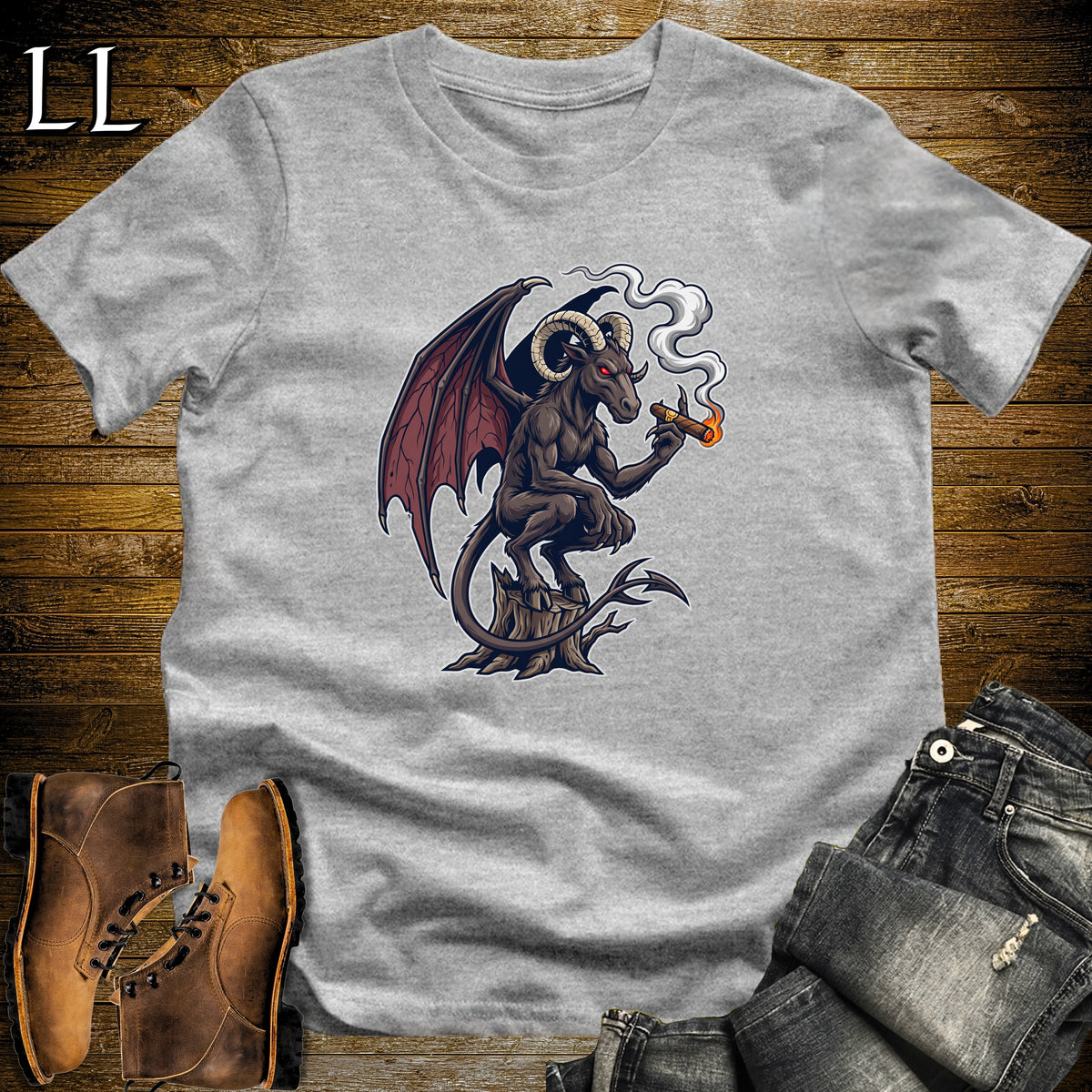Jersey Devil Cigar T-Shirt Sport Grey | Halloween Cigar Shirt