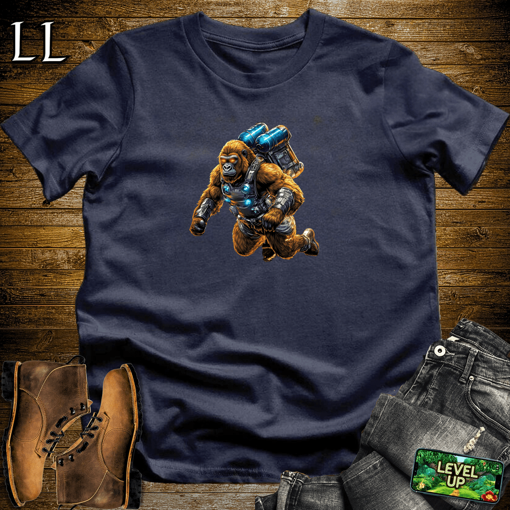 Jet Pack Gorilla Navy | Funny Space Adventure Shirt