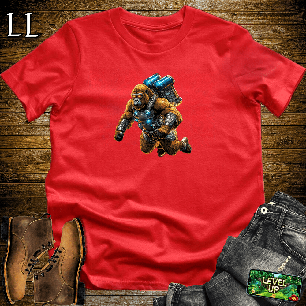 Jet Pack Gorilla Red | Funny Space Adventure Shirt