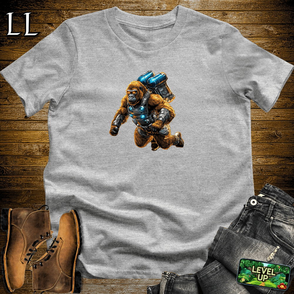 Jet Pack Gorilla Sport Grey | Funny Space Adventure Shirt