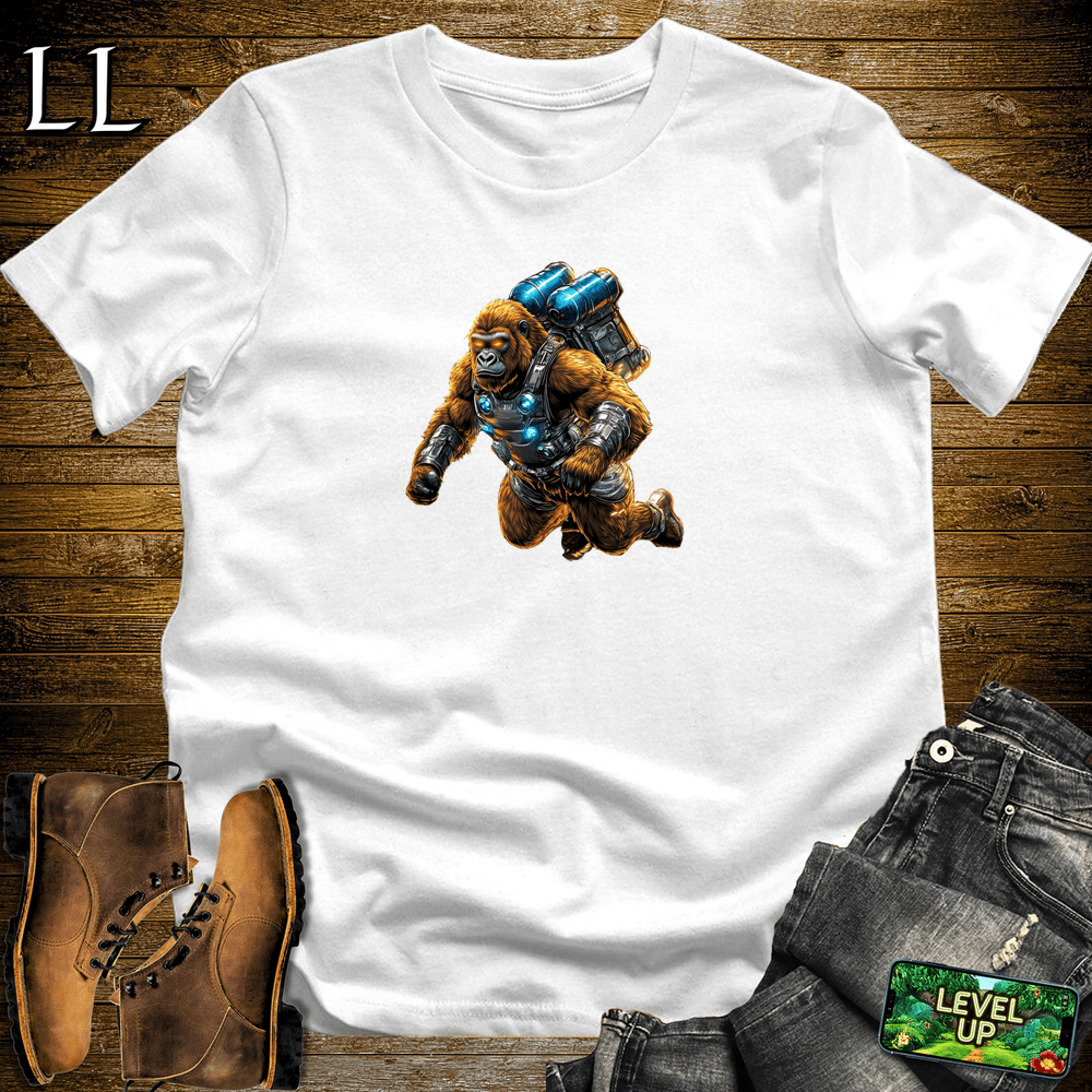 Jet Pack Gorilla White | Funny Space Adventure Shirt