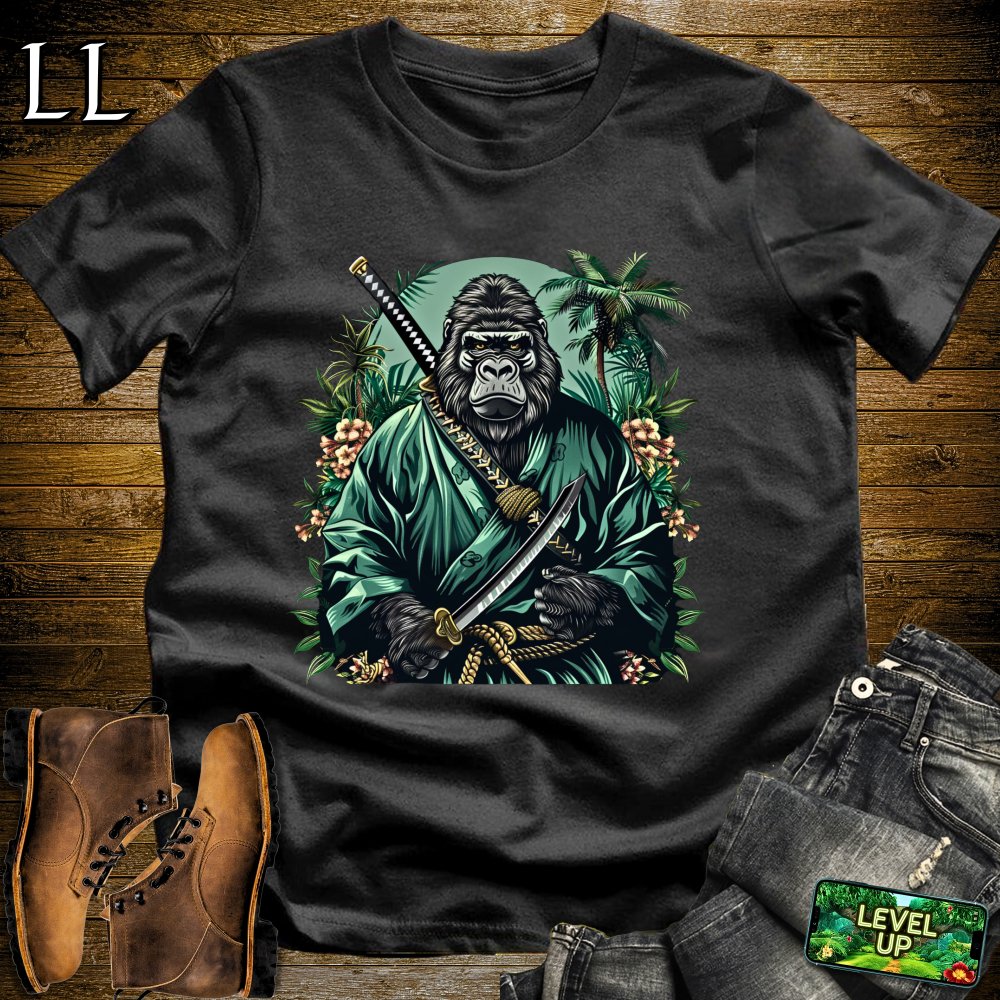 Jungle Gorilla Samurai Softstyle Tee - Black - LegacyLayers