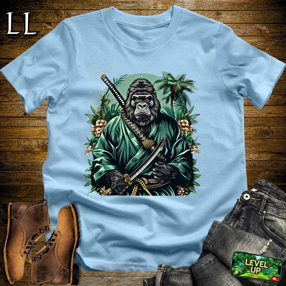 Jungle Gorilla Samurai Softstyle Tee - Light Blue - LegacyLayers