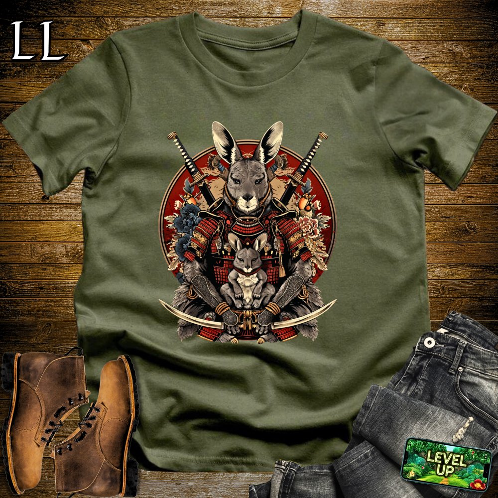 Kangaroo Samurai Softstyle Tee - Military Green - LegacyLayers