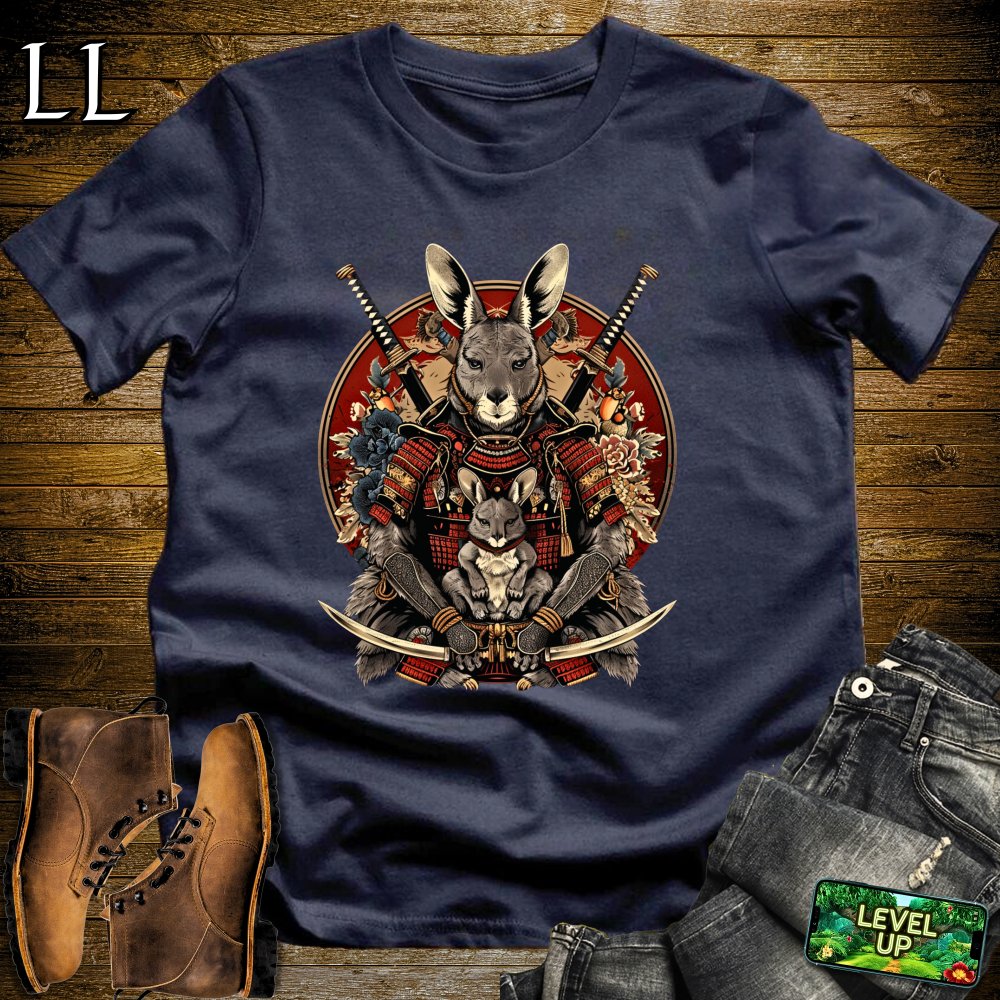 Kangaroo Samurai Softstyle Tee - Navy - LegacyLayers