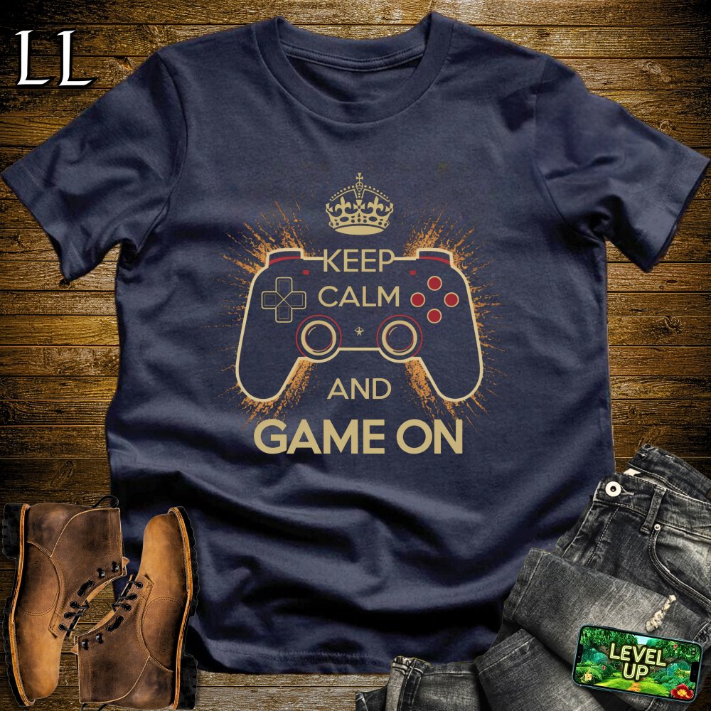 Keep Calm and Game On Softstyle Tee - Navy - LegacyLayers