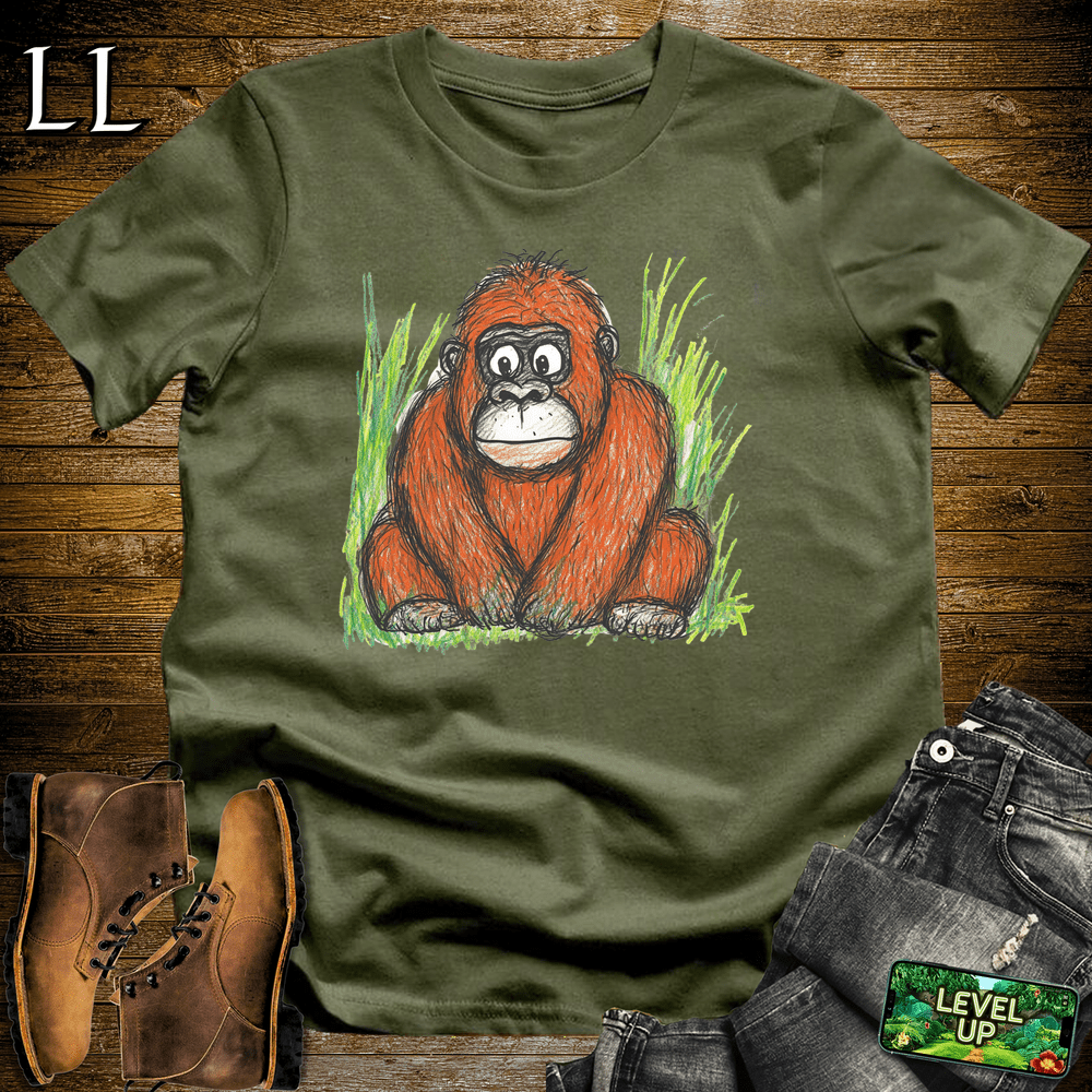 Kids Art Gorilla Military Green | Playful Artist Shirt