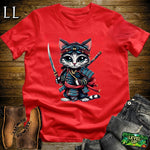 Kitten Samurai Royal Blue | Playful Young Warrior Tee