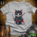 Kitten Samurai Sport Grey | Playful Young Warrior Tee