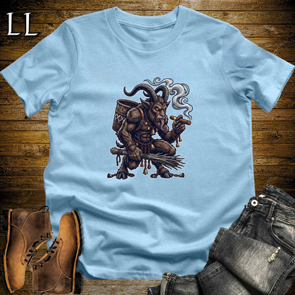 Krampus Birch Switch Cigar T-Shirt Light Blue | Halloween Cigar Shirt