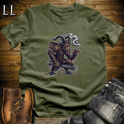 Krampus Birch Switch Cigar T-Shirt Military Green | Halloween Cigar Shirt