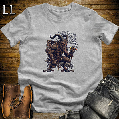 Krampus Birch Switch Cigar T-Shirt Sport Grey | Halloween Cigar Shirt