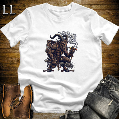 Krampus Birch Switch Cigar T-Shirt White | Halloween Cigar Shirt
