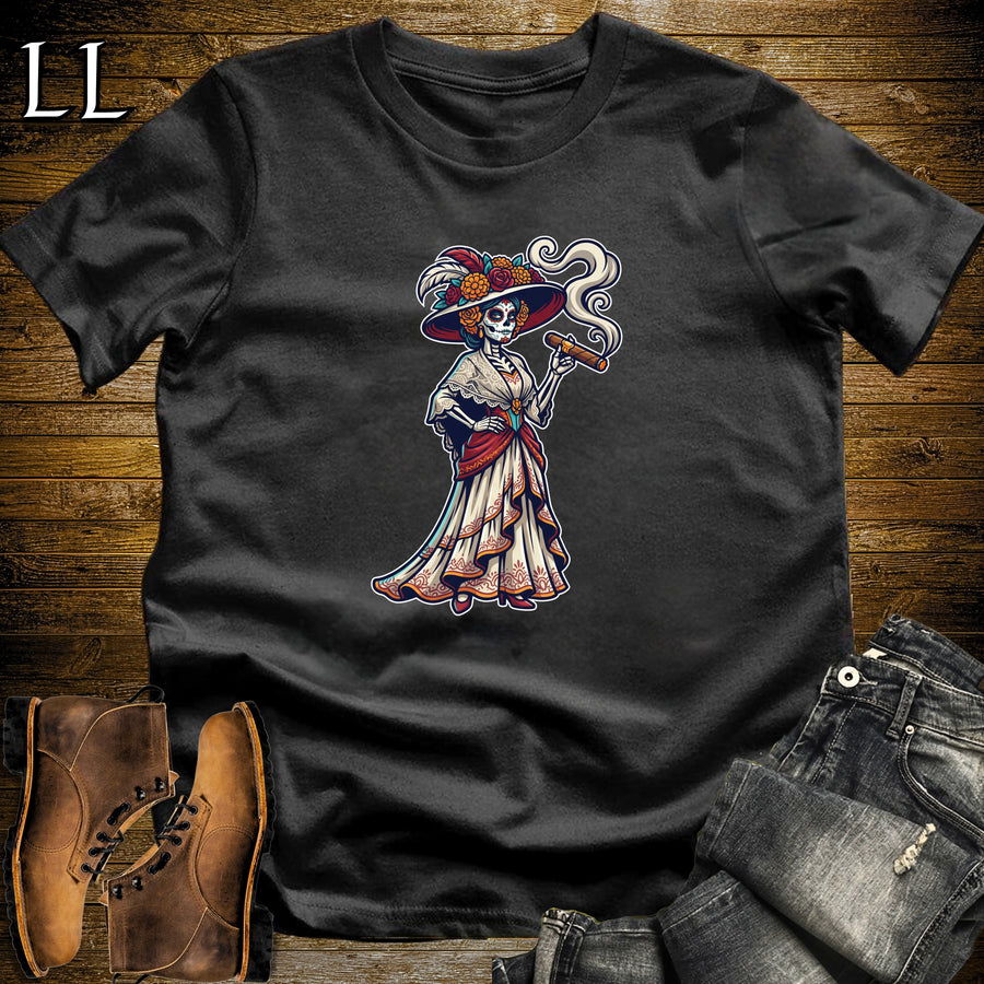 La Catrina Day of the Dead Cigar T-Shirt Black | Day of the Dead Shirt
