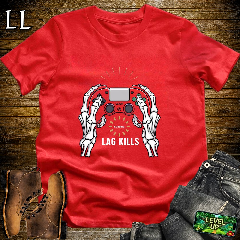 Lag Kills Softstyle Tee - Red - LegacyLayers