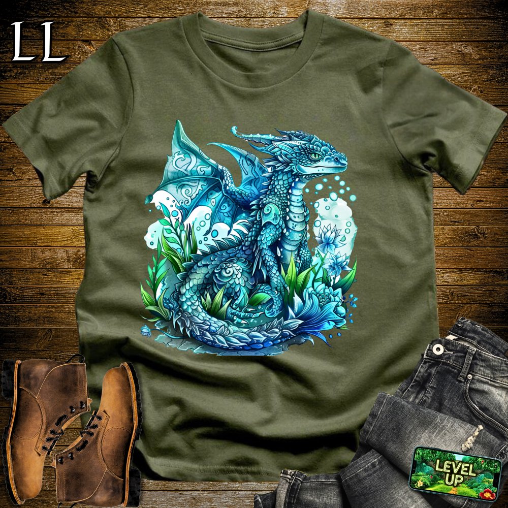 Lagoon Dragon Softstyle Tee - Military Green - LegacyLayers