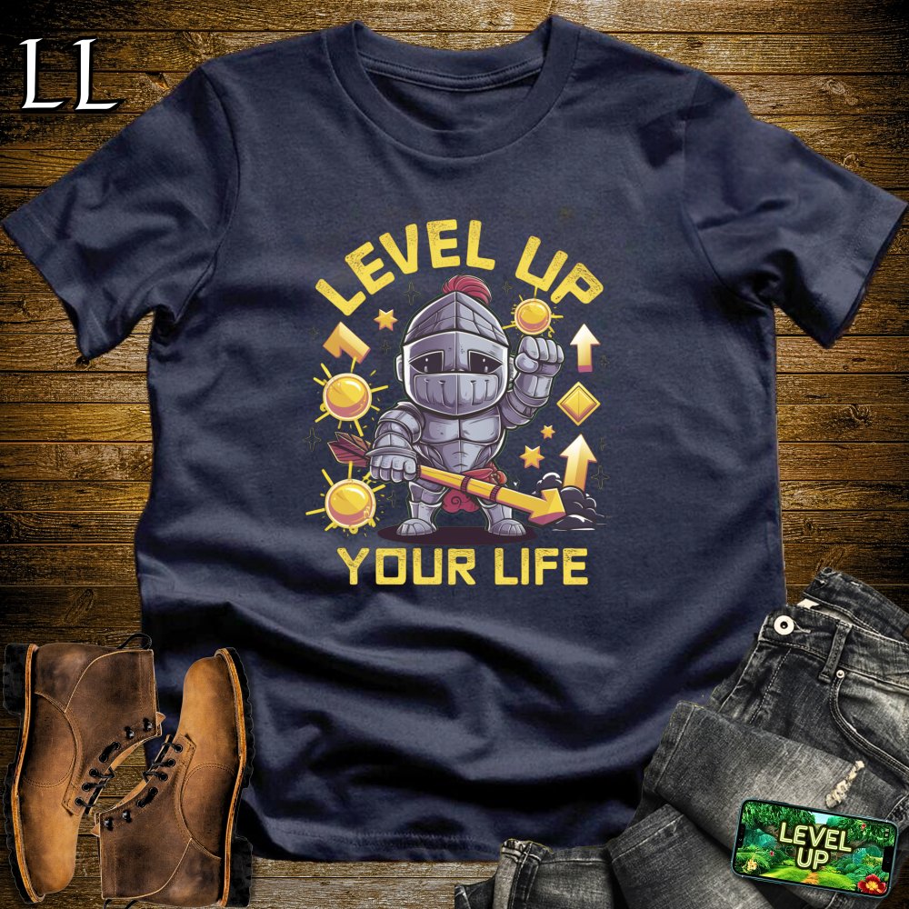 Level Up Your Life Softstyle Tee - Navy - LegacyLayers