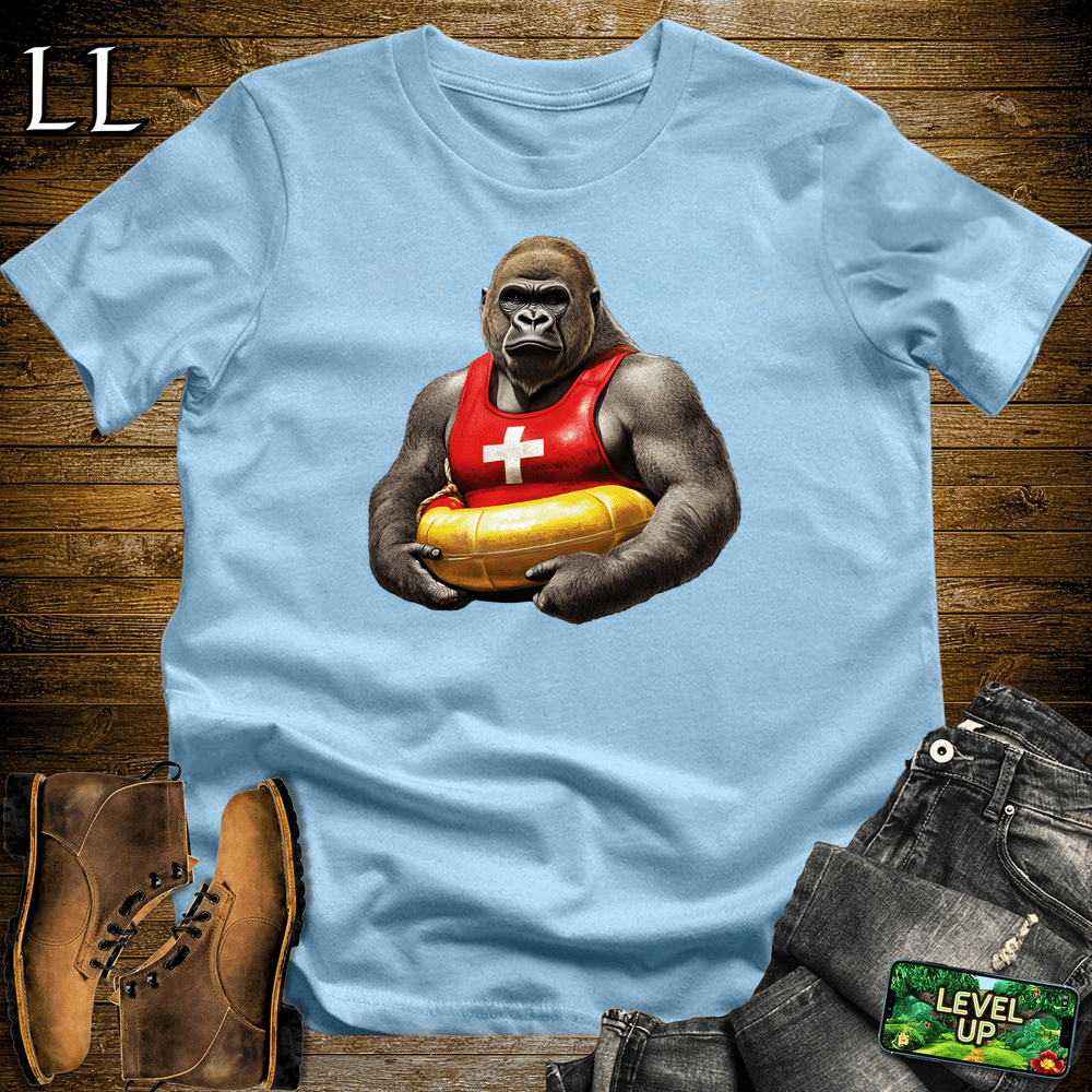 Lifeguard Gorilla Light Blue | Beach Hero Tee