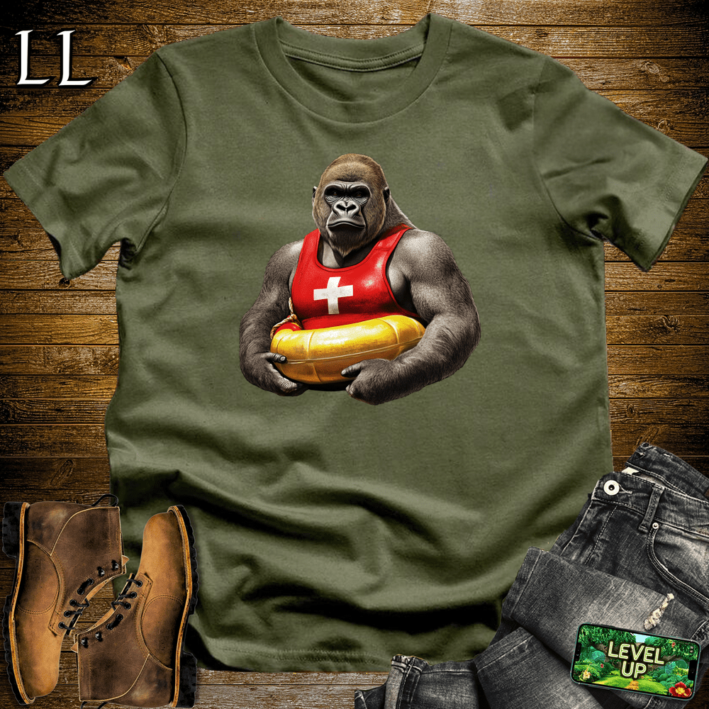 Lifeguard Gorilla Military Green | Beach Hero Tee