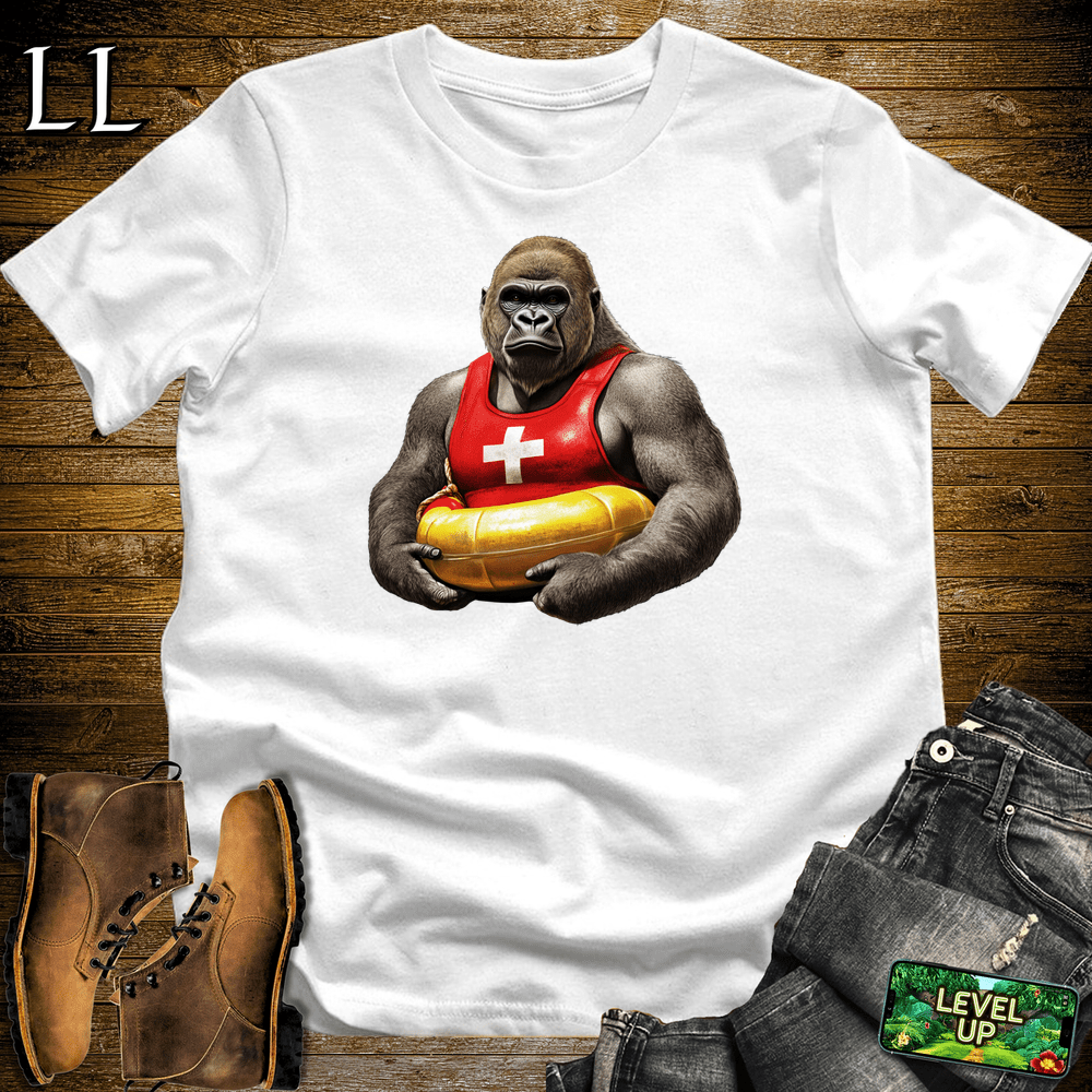 Lifeguard Gorilla White | Beach Hero Tee
