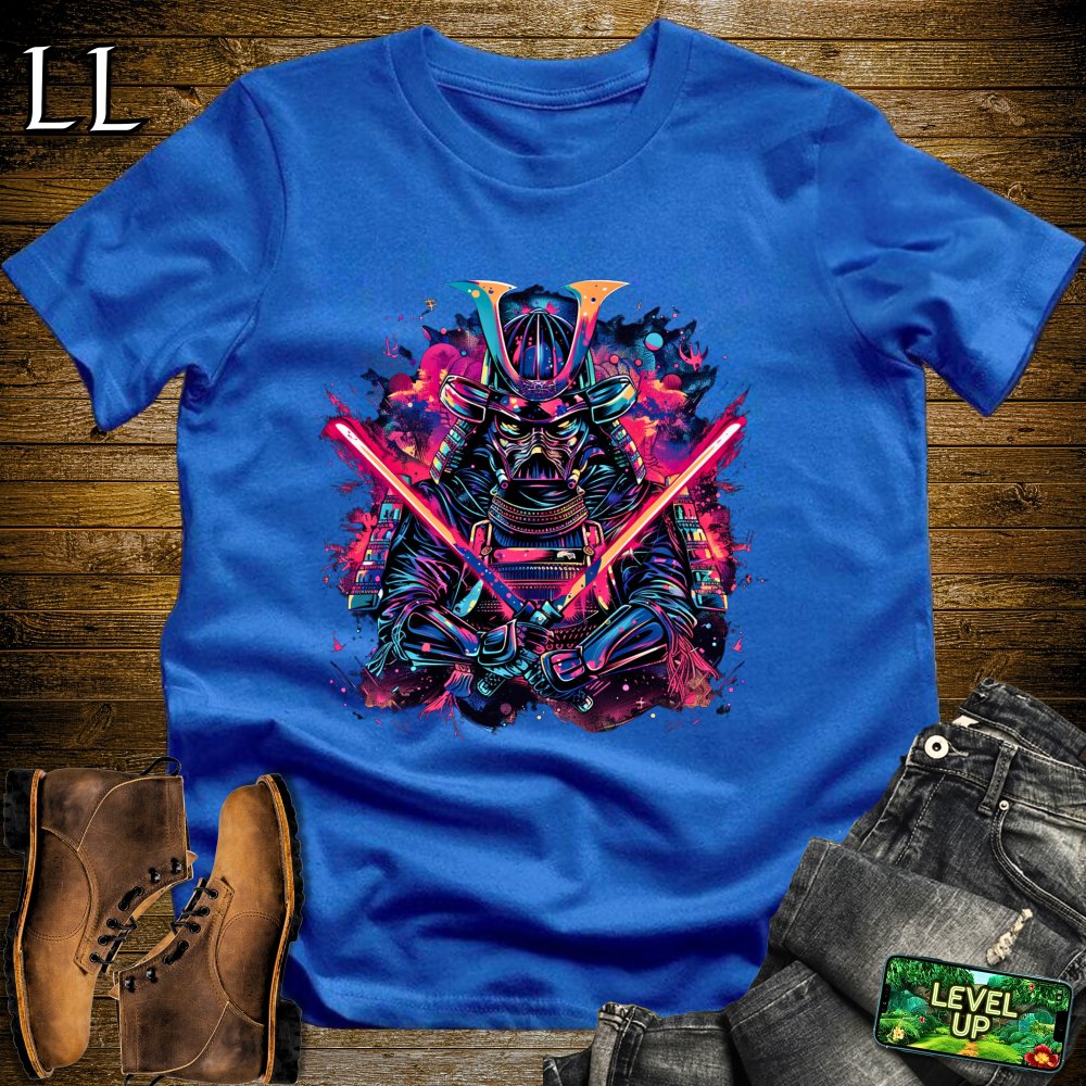 Light Saber Samurai Light Blue | Sci-Fi Warrior Tee