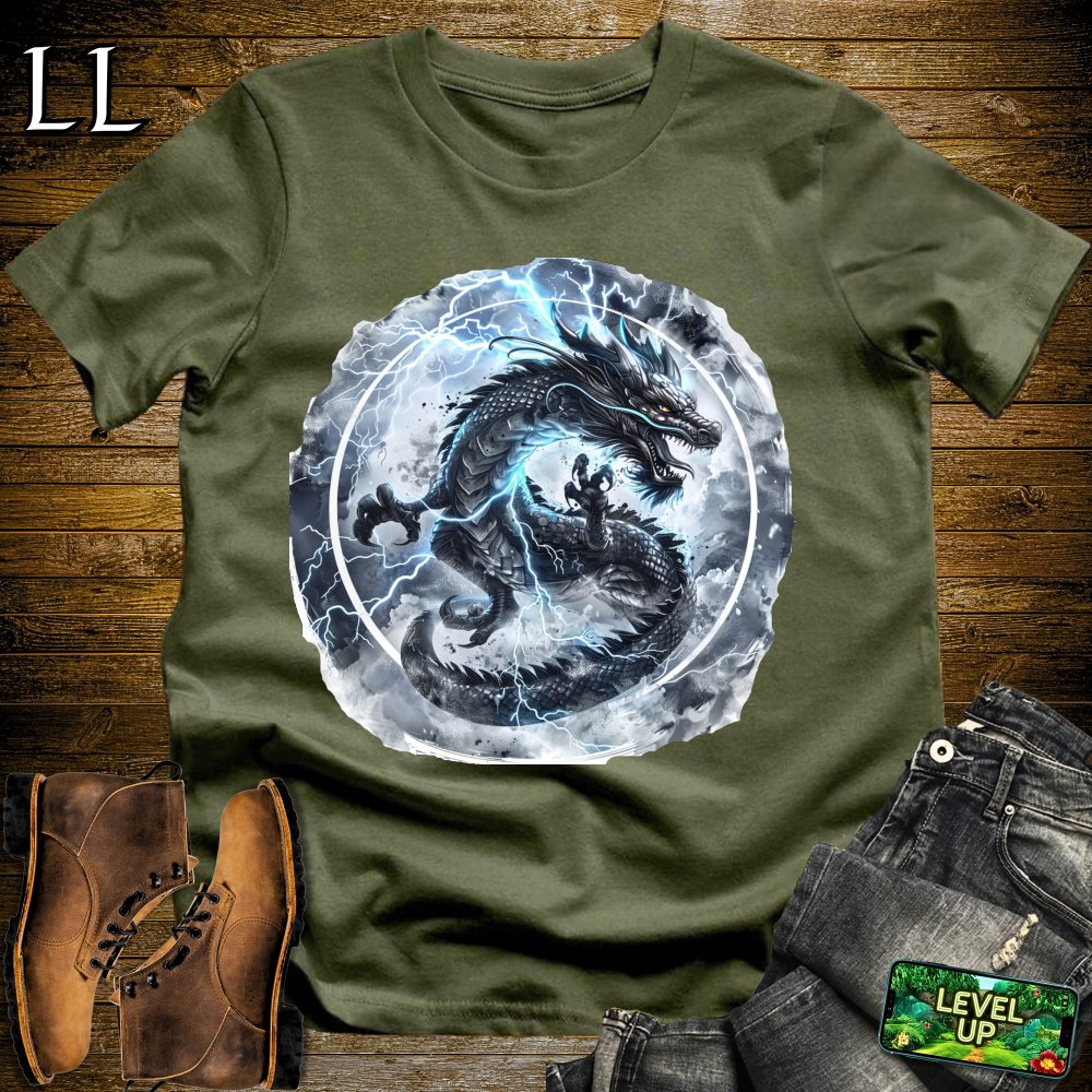 Lightning Dragon Softstyle Tee - Military Green - LegacyLayers