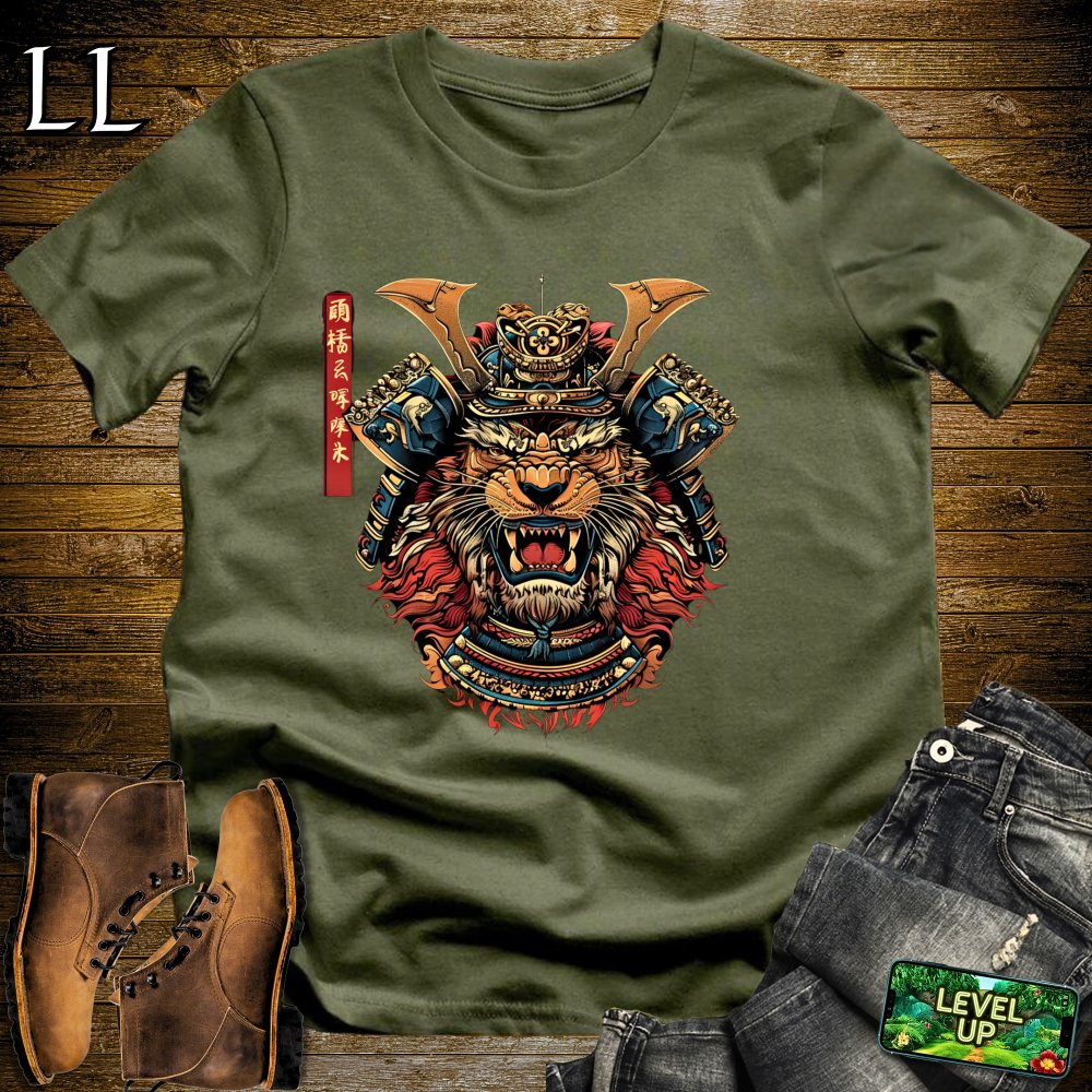 Lion Samurai Softstyle Tee - Military Green - LegacyLayers