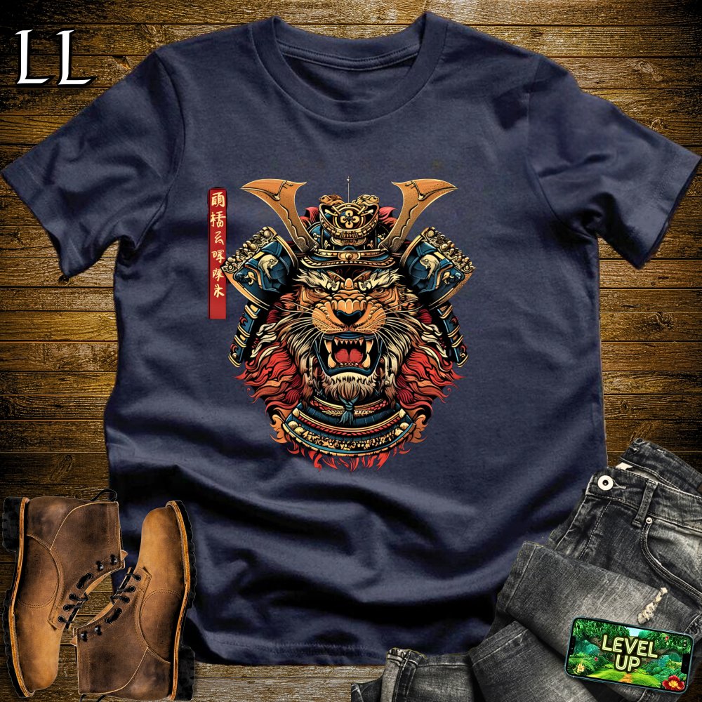 Lion Samurai Softstyle Tee - Navy - LegacyLayers