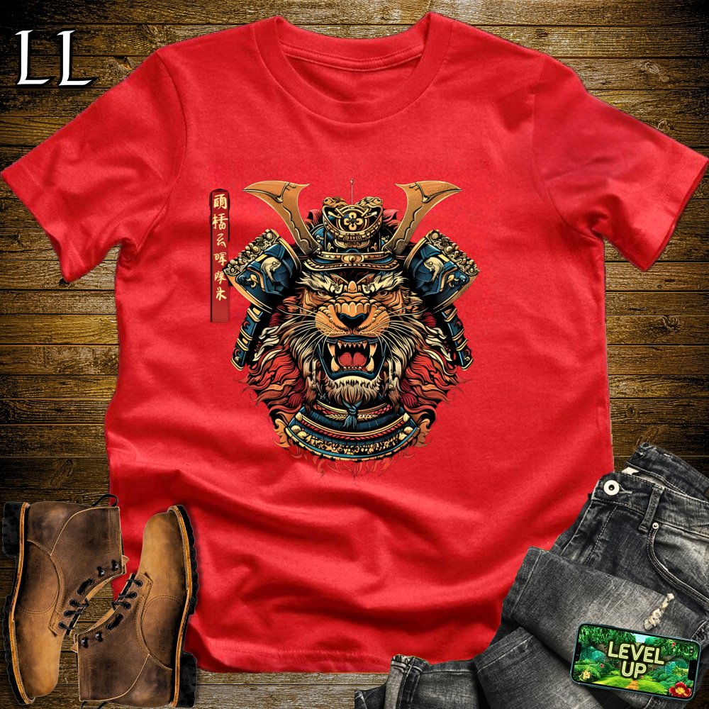 Lion Samurai Softstyle Tee - Red - LegacyLayers