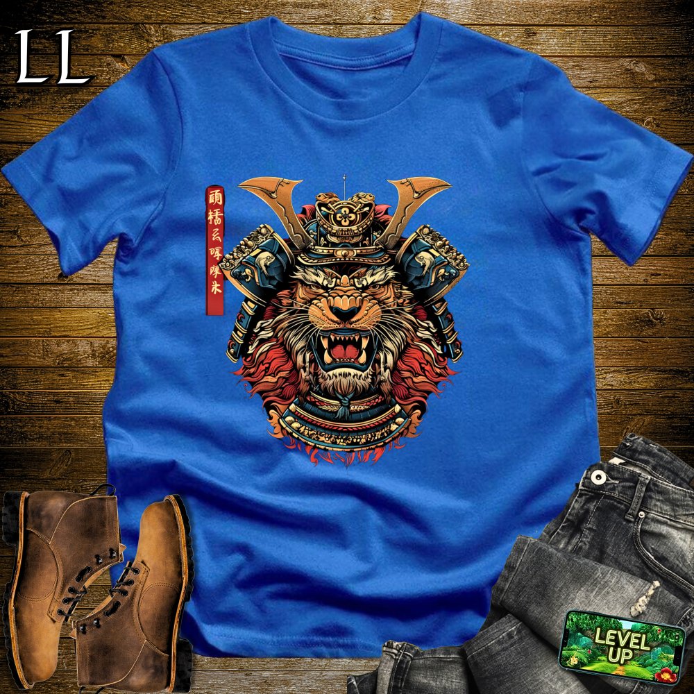 Lion Samurai Light Blue | King of Warriors Tee