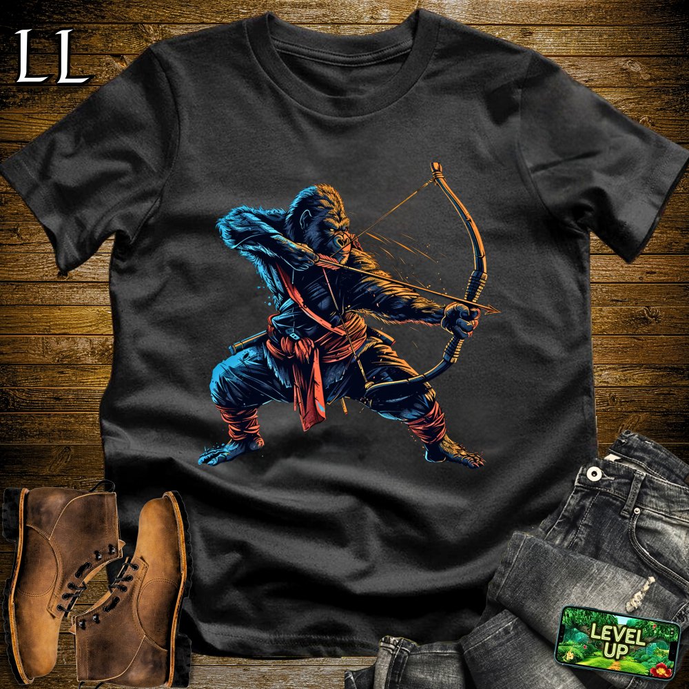 Long Bow Gorilla Samurai Softstyle Tee - Black - LegacyLayers